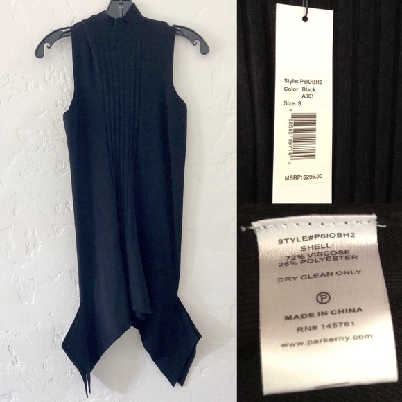 ✨HP!✨ NWT Parker Black Architectural Hem Dress - Picture 3 of 4